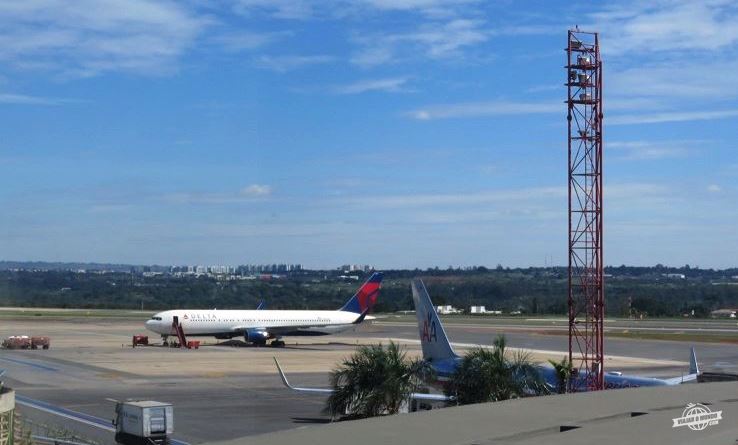 Vista do pátio de aeronaves