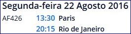 AF 426: Paris - Rio