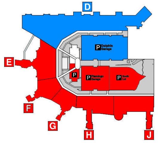 Mapa do Aeroporto de Miami (fonte: miami-airport.com)