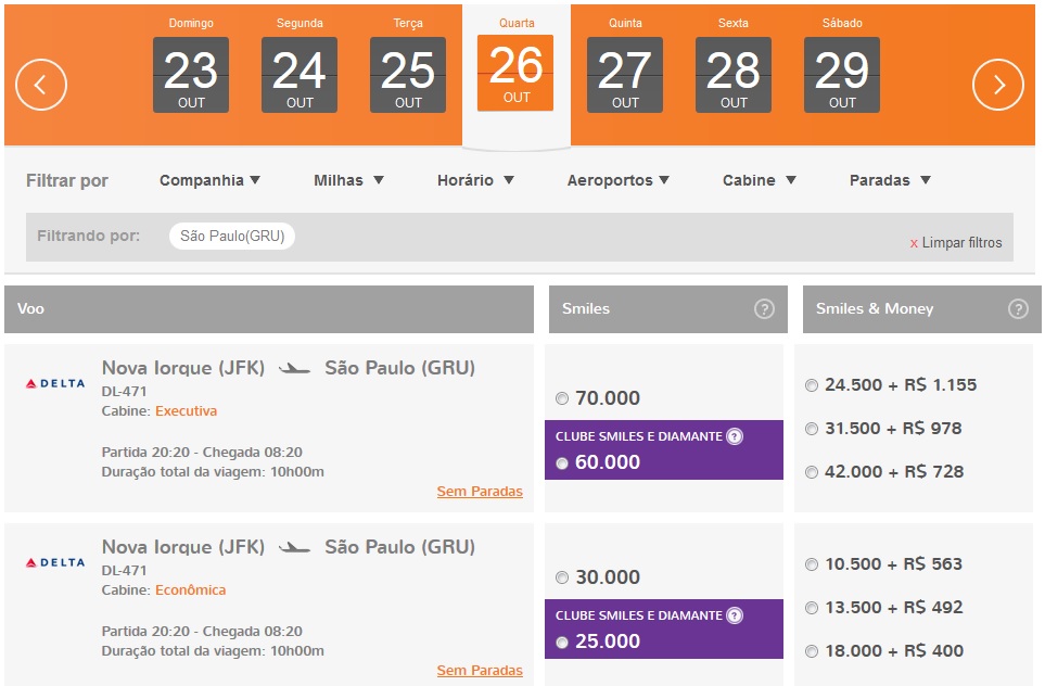 Promoção Smiles e Delta