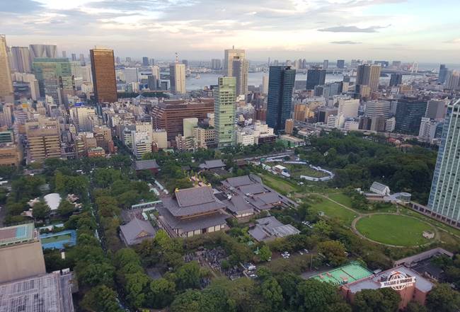 Shiba Park visto da Tokyo Tower durante o dia