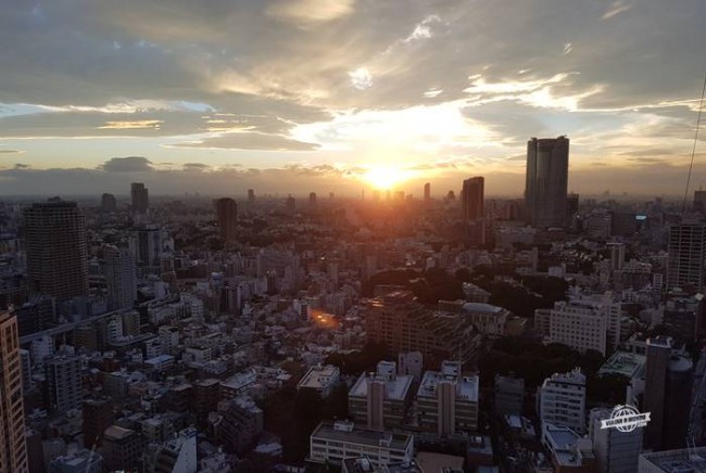 Pôr do sol visto da Tokyo Tower