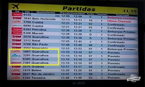 Código compartilhado: Gol 1687, KLM 3291, Air France 6395 e Iberia 7391 - Curiosidades: Gol 1687 / Brasília - Guarulhos