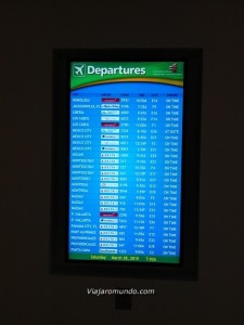 Painel com horário dos voos