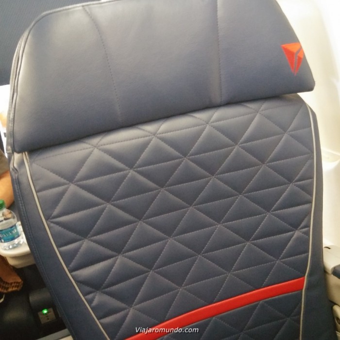 Detalhe do assento da Primeira Classe