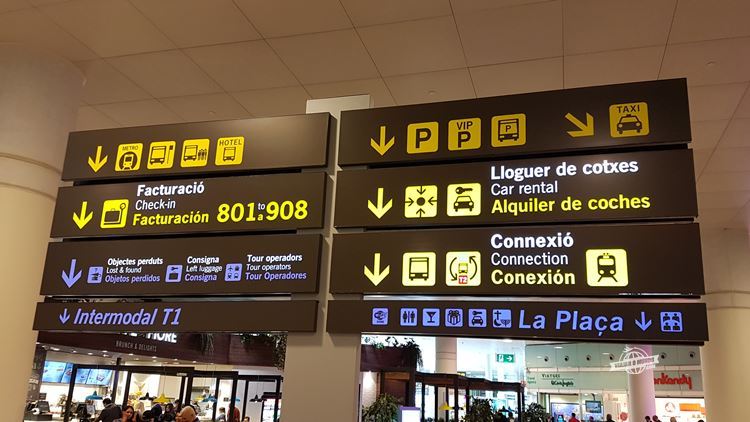 Localizando-se no aeroporto El Prat - Barcelona