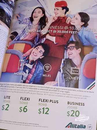 Pacotes de Wi-fi da Alitalia