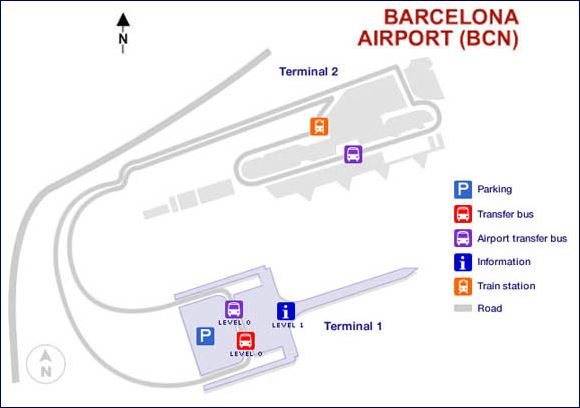 Mapa do Aeroporto El Prat (fonte: www.barcelona-airport.com)