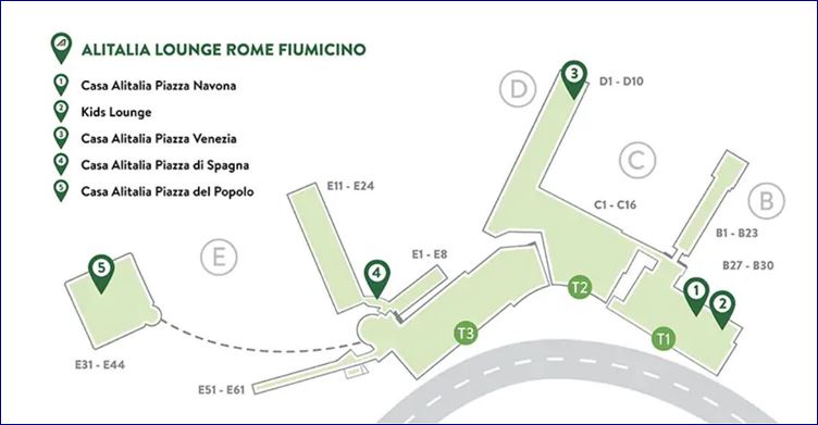 Salas VIP da Alitalia em Fiumicino (fonte: alitalia.com)