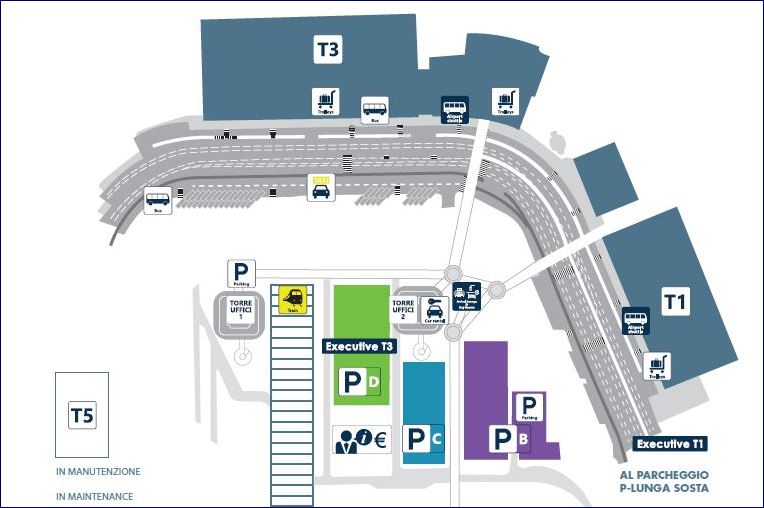 Mapa do Aeroporto Fiumicino (fonte: www.adr.it)