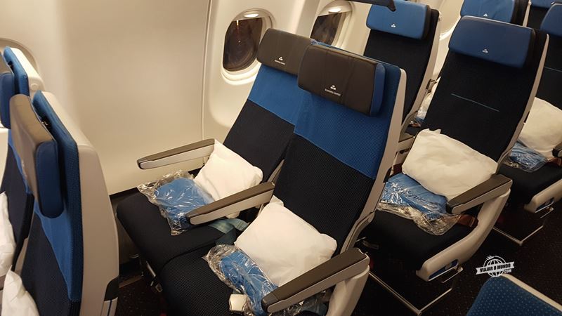 Reclinação assento Economy Comfort do A330 da KLM - Blog Viajar o Mundo