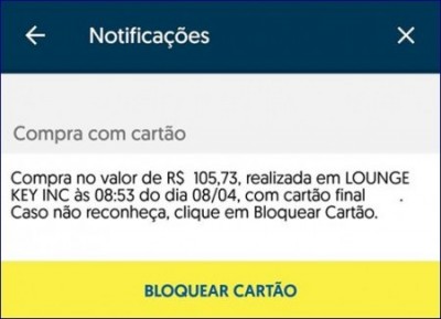 Notificação - Aplicativo BB - LoungeKey. Blog Viajar o Mundo