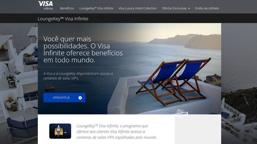 Programa Visa Infinite LoungeKey (fonte: visa-infinite.com/br/lounge-key). Blog Viajar o Mundo