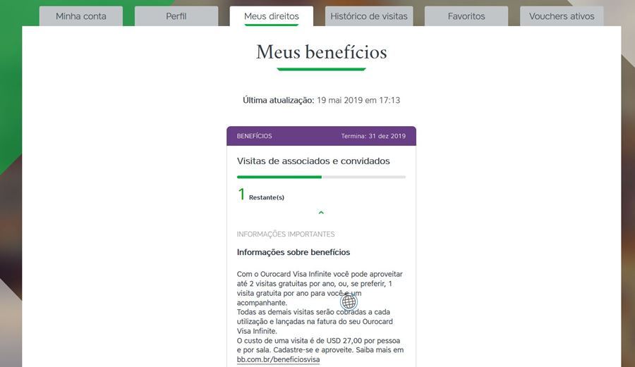 Benefícios Visa Infinite LoungeKey. Blog Viajar o Mundo